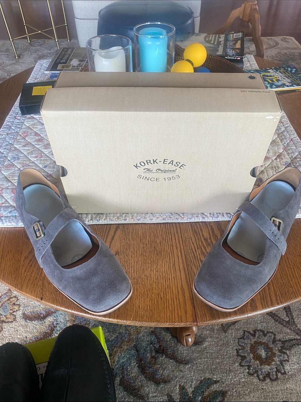 Kork-Ease Gray Suede Mary Jane Clog